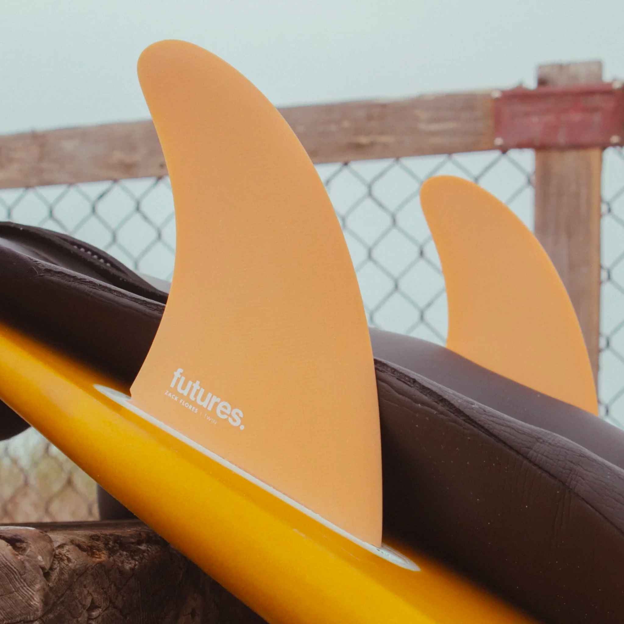 Futures Zack Flores Fiberglass Twin Fins for sale – The Board Source