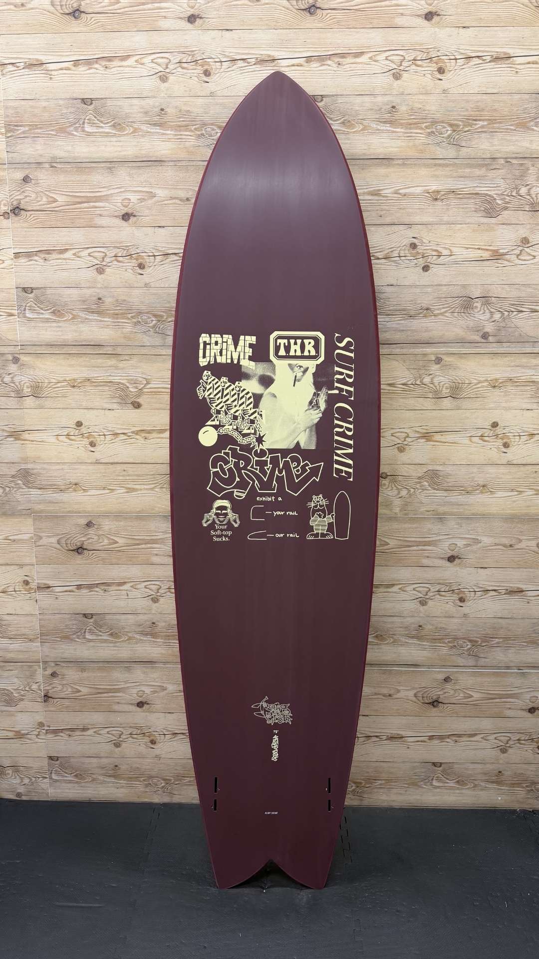 CRIME クライム KEEL FISH 5'7ft サーフボード USED Crime Surf Twin Keel Long Fish 7'5