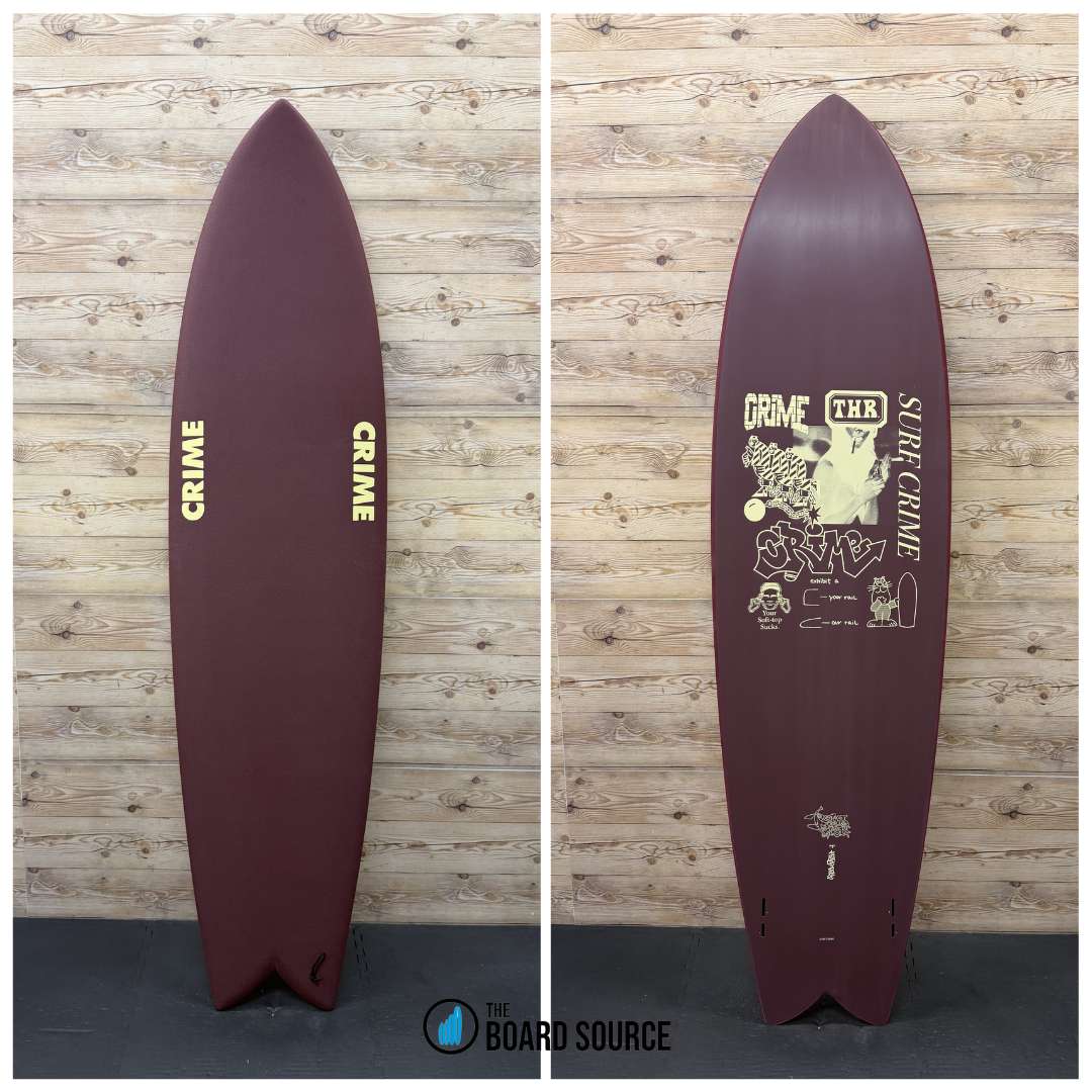 USED Crime Surf Twin Keel Long Fish 7'5
