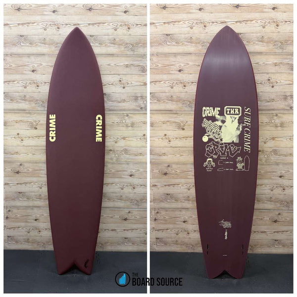 USED Crime Surf Twin Keel Long Fish 7'5
