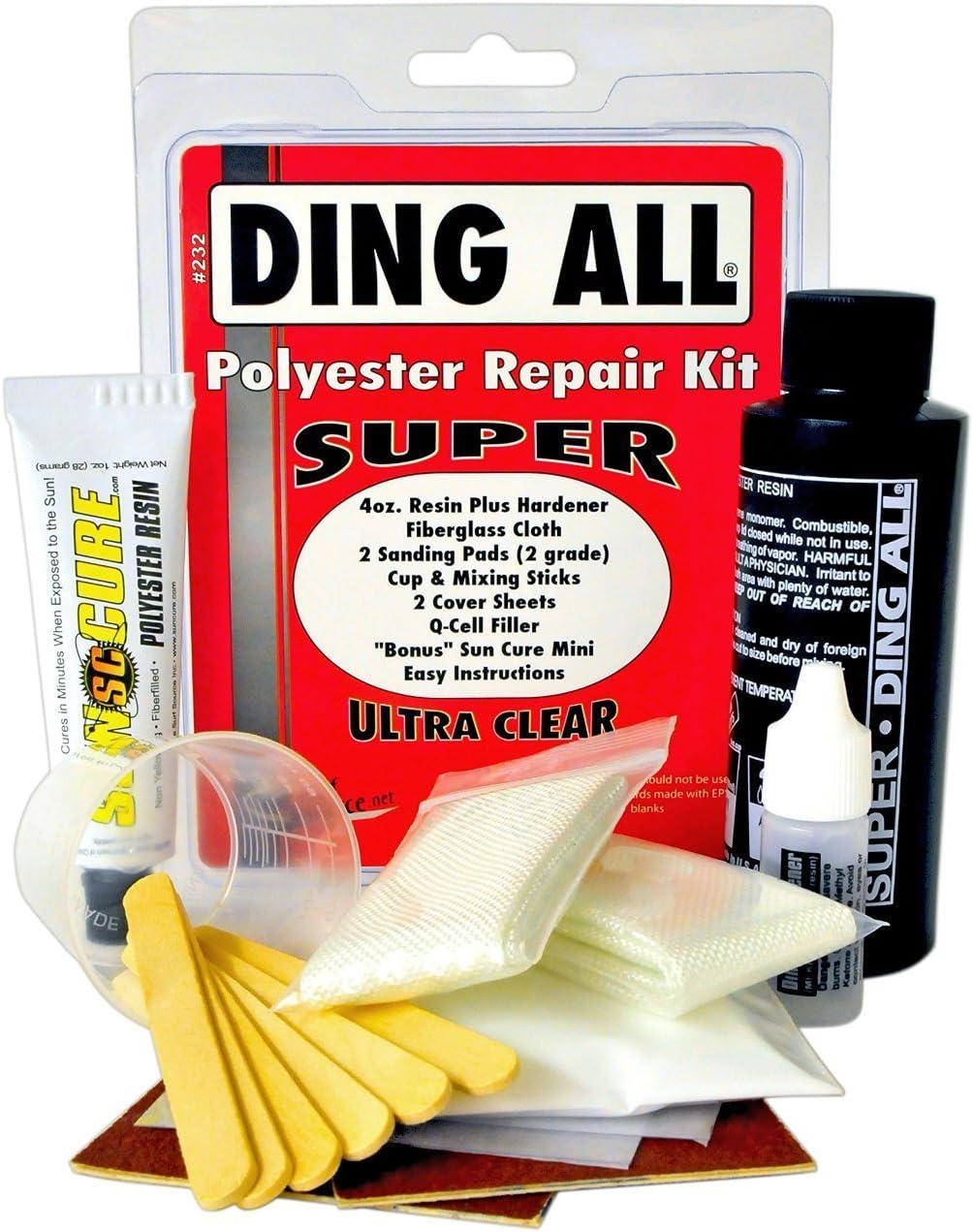 Ding All 4 Oz All SUPER Polyester Repair Kit